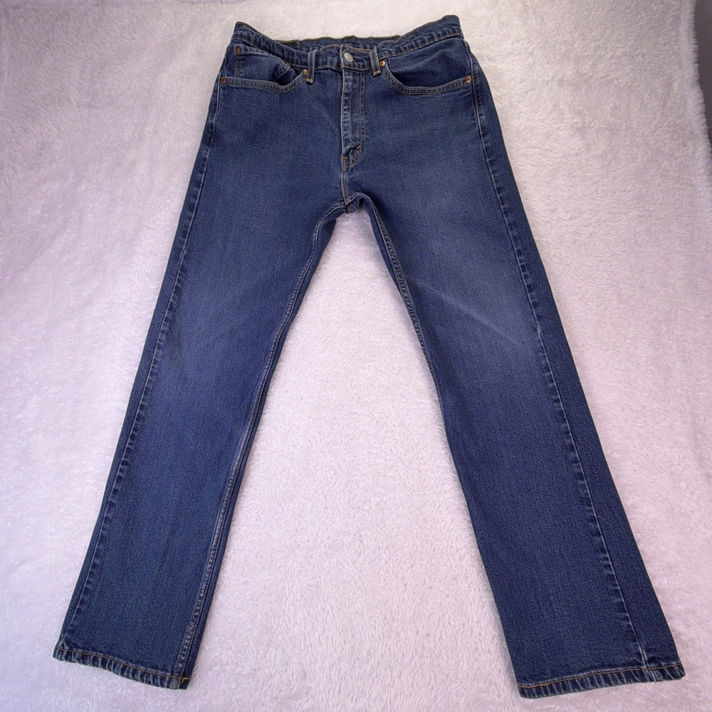 Levi's 505 Jeans Mens 32x29 (tag: 34x30) Straight Leg Dark Wash Denim Distressed